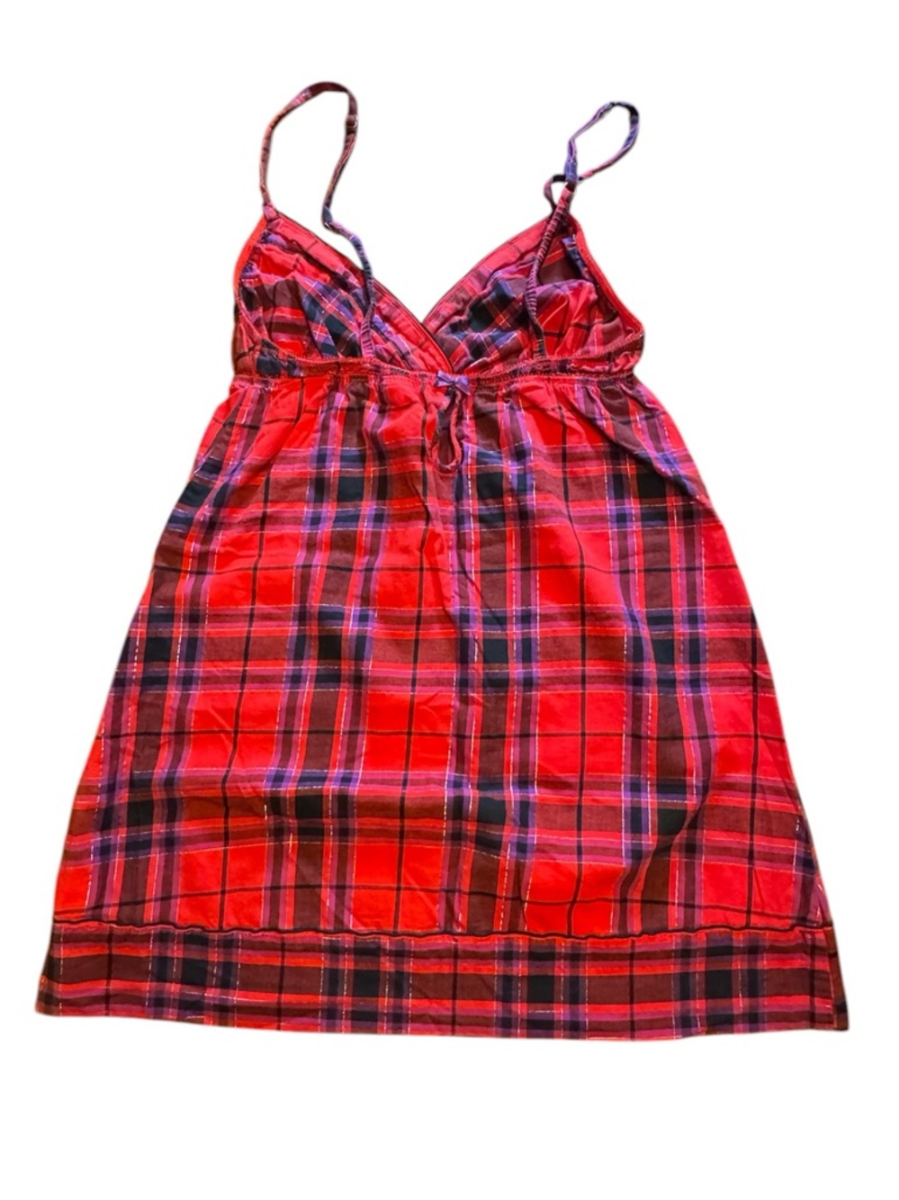 Victoria's Secret Red Plaid Spaghetti-Strap Nightdress - Picture 5 of 6